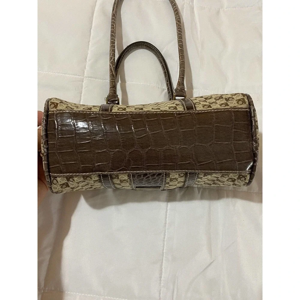 Liz Claiborne Monogram Brown Small Purse, Beige Lining Very G Cond - Picture 15 of 16